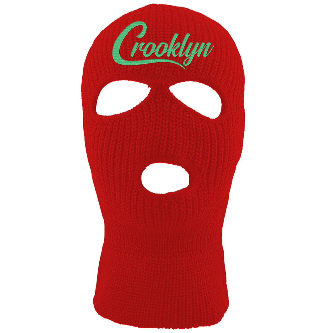 Red Green Plaid Low Dunks Ski Mask | Crooklyn, Red