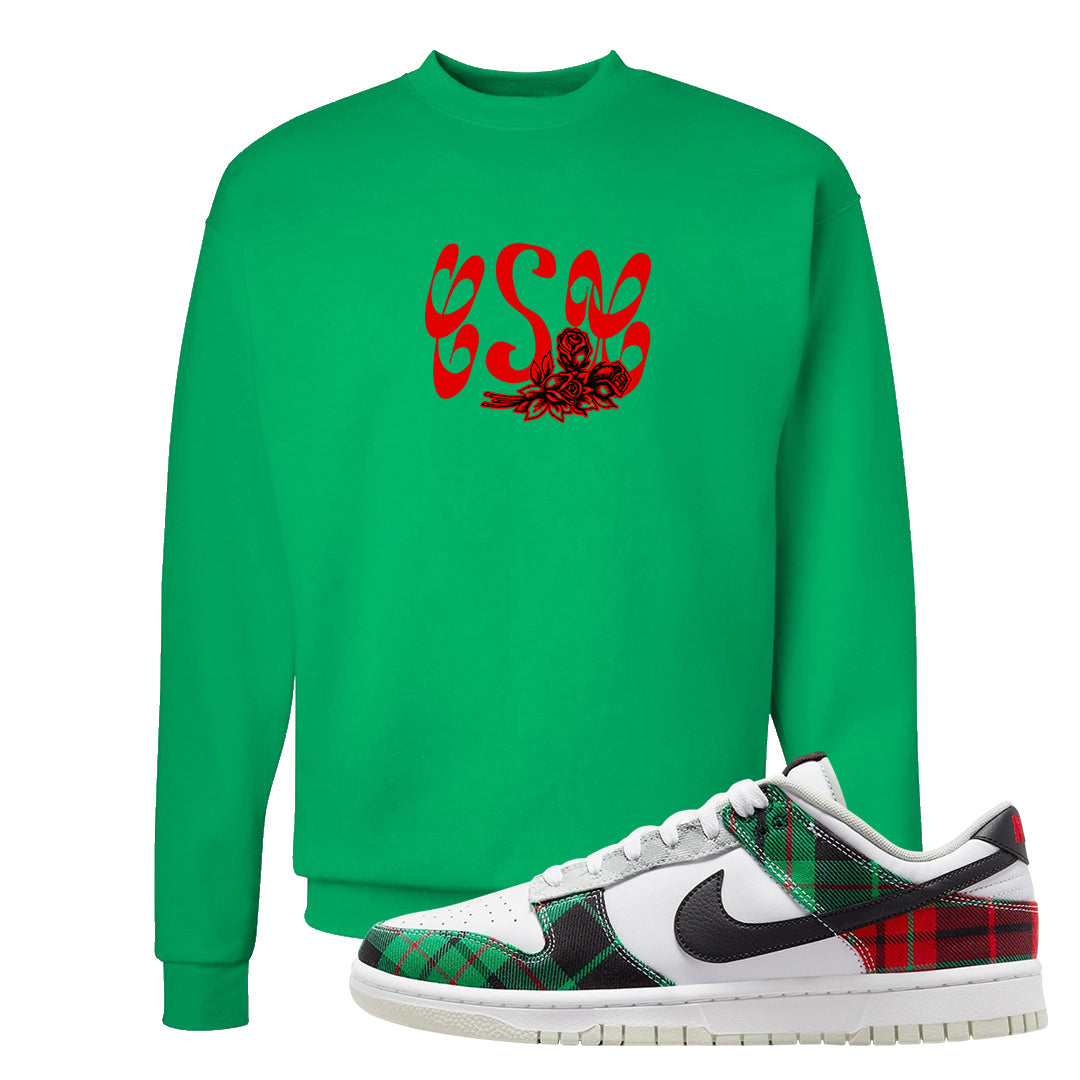 Red Green Plaid Low Dunks Crewneck Sweatshirt | Certified Sneakerhead, Kelly Green