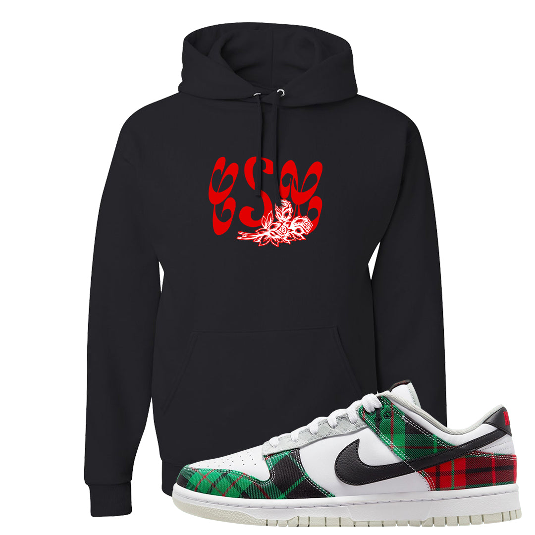 Red Green Plaid Low Dunks Hoodie | Certified Sneakerhead, Black