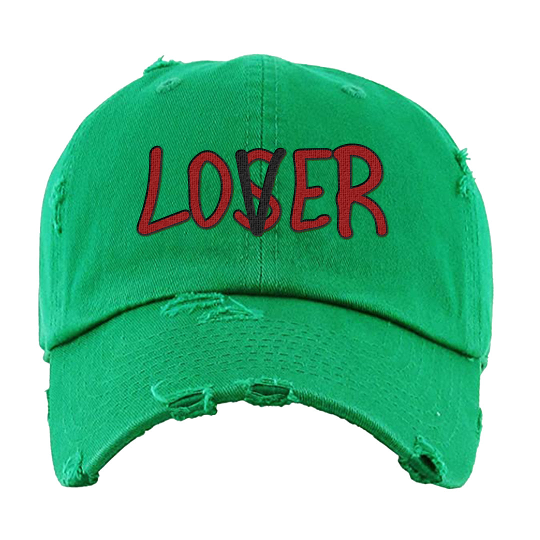 Red Green Plaid Low Dunks Distressed Dad Hat | Lover, Kelly Green