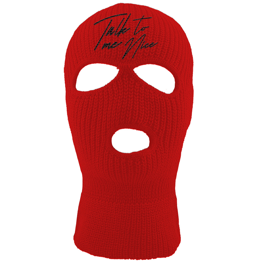 Red Green Plaid Low Dunks Ski Mask | Talk To Me Nice, Red