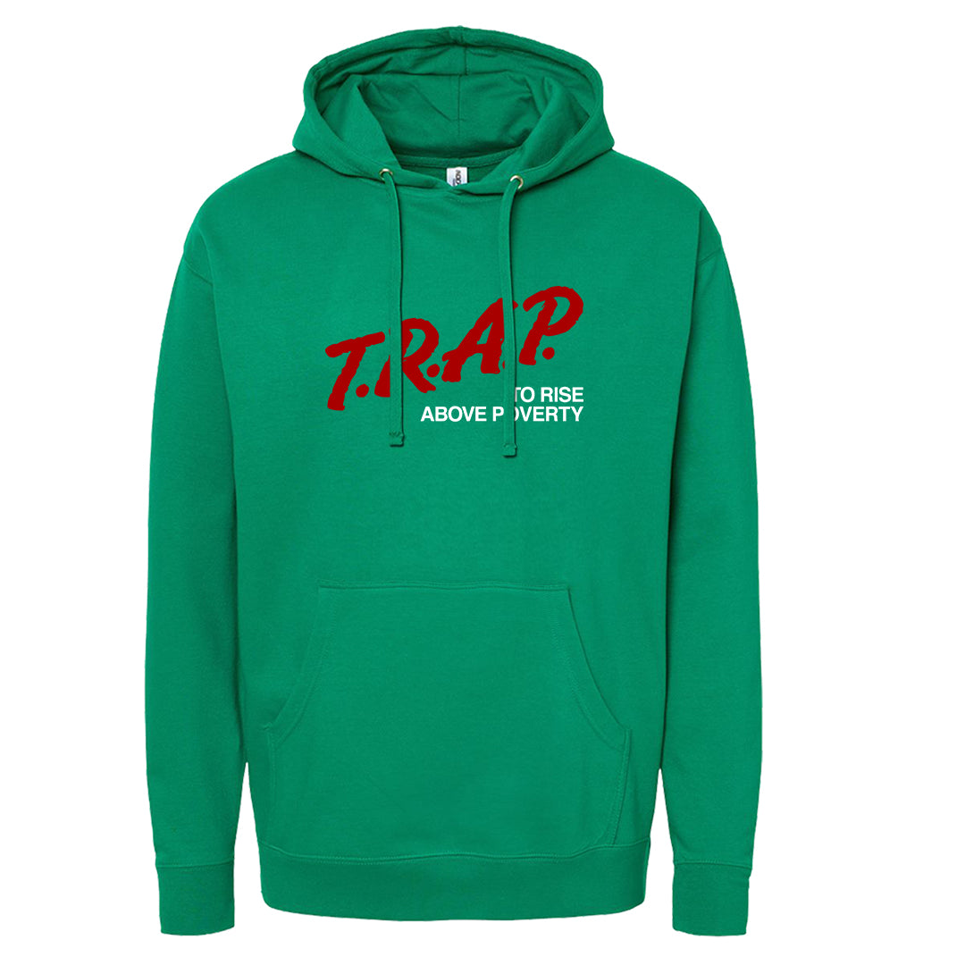 Red Green Plaid Low Dunks Hoodie | Trap To Rise Above Poverty, Kelly Green