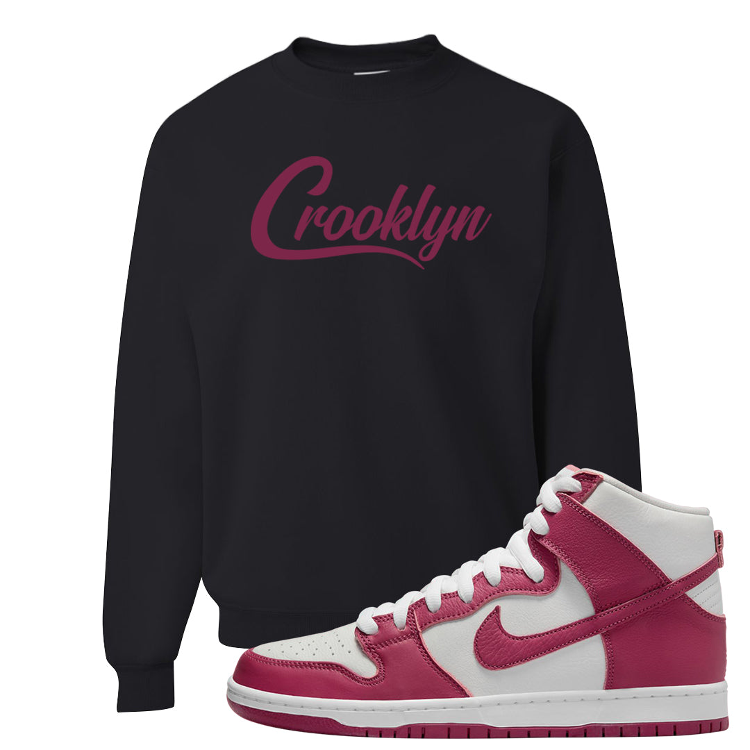 Sweet Beet High Dunks Crewneck Sweatshirt | Crooklyn, Black