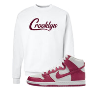Sweet Beet High Dunks Crewneck Sweatshirt | Crooklyn, White