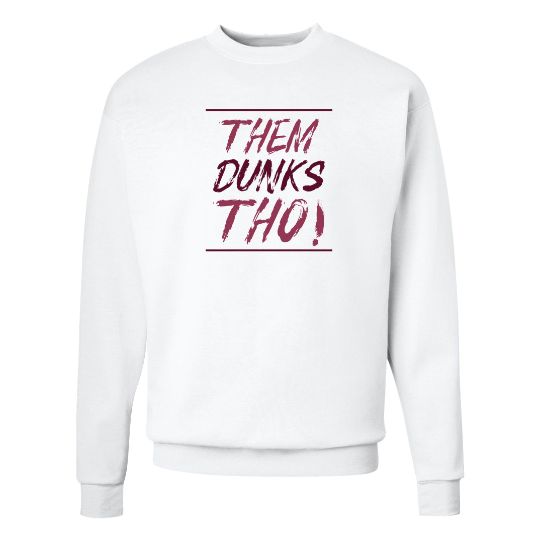 Sweet Beet High Dunks Crewneck Sweatshirt | Them Dunks Tho, White