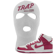 Sweet Beet High Dunks Ski Mask | Trap To Rise Above Poverty, White