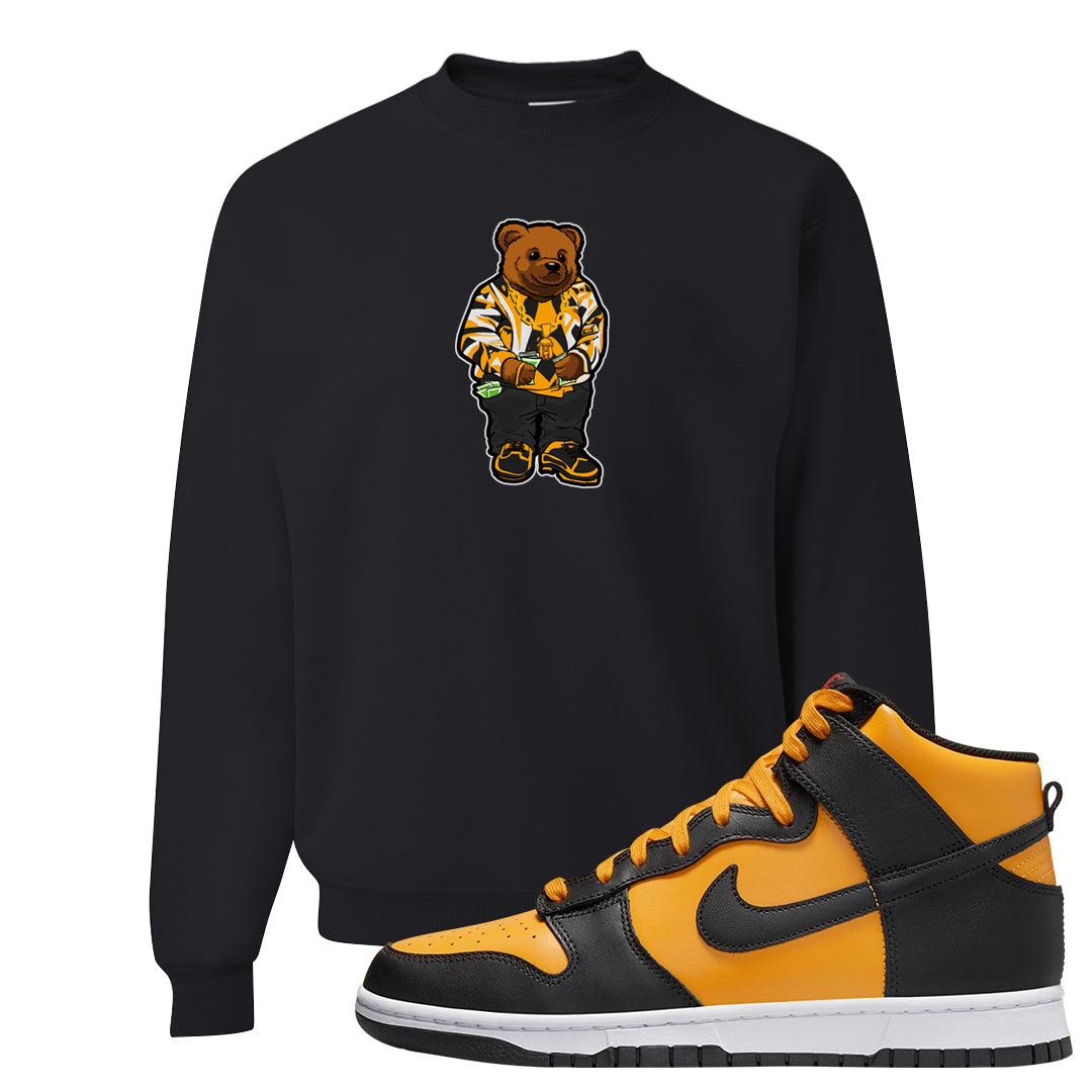 University Gold Black High Dunks Crewneck Sweatshirt | Sweater Bear, Black