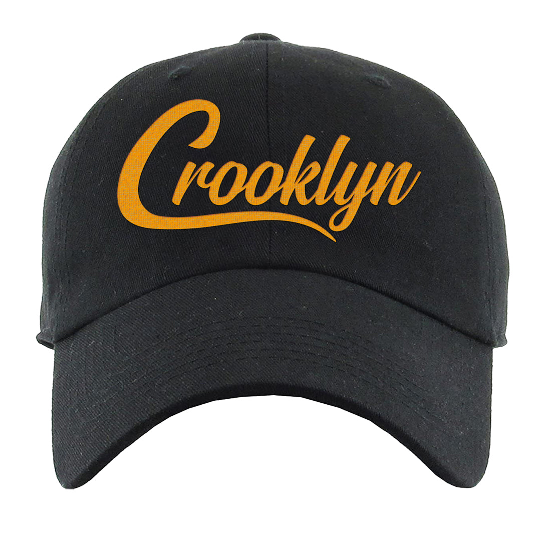 University Gold Black High Dunks Dad Hat | Crooklyn, Black