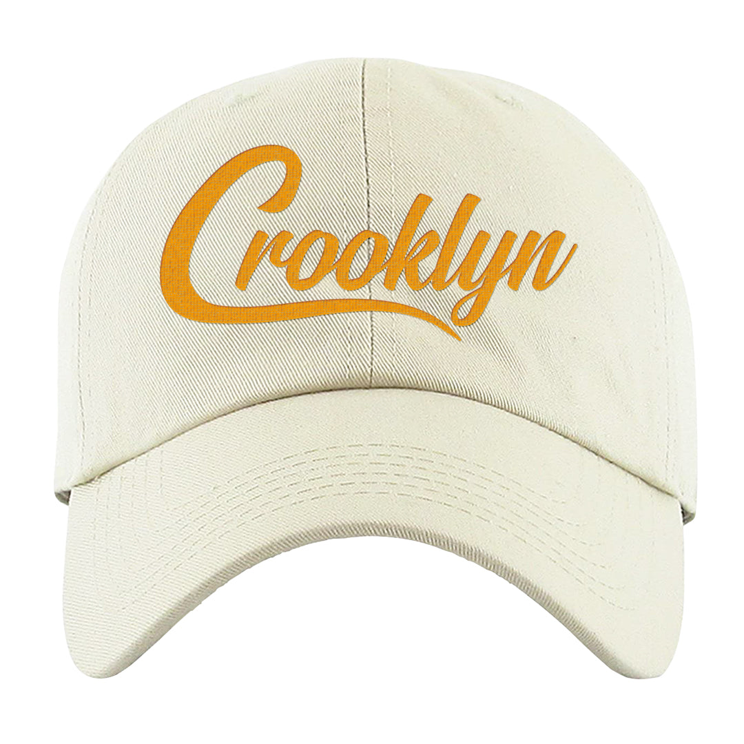 University Gold Black High Dunks Dad Hat | Crooklyn, White