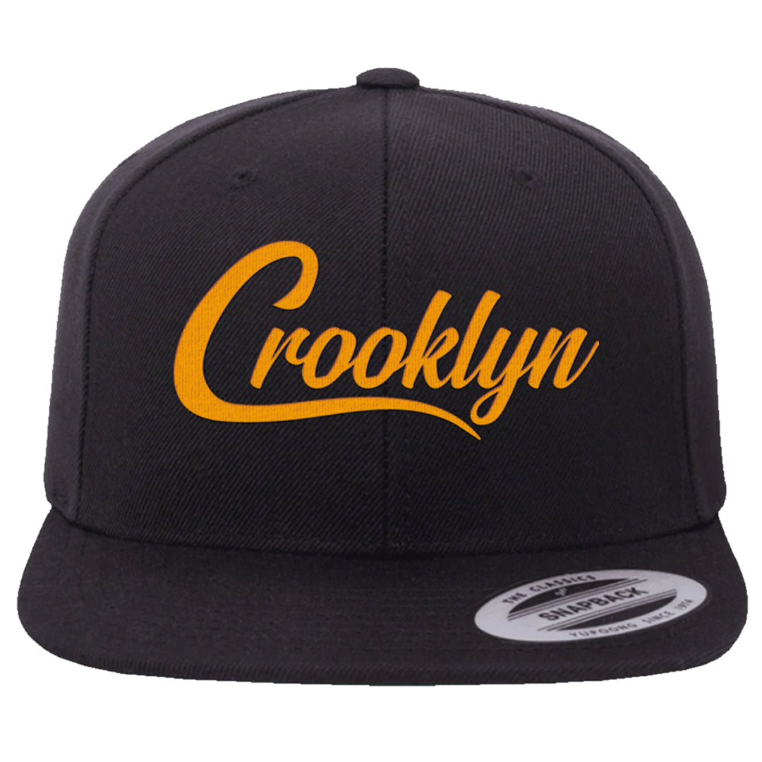 University Gold Black High Dunks Snapback Hat | Crooklyn, Black