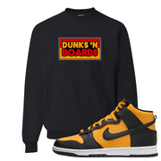 University Gold Black High Dunks Crewneck Sweatshirt | Dunks N Boards, Black
