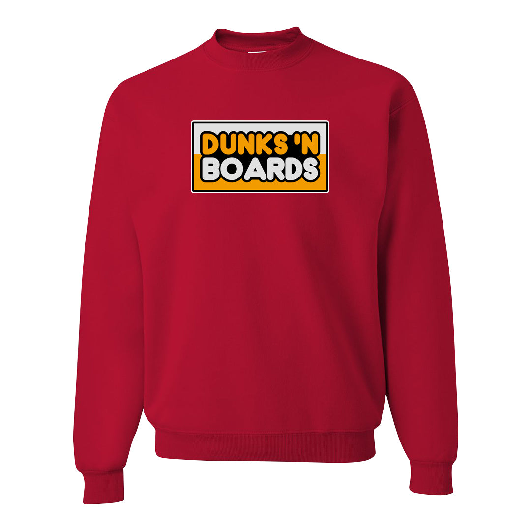 University Gold Black High Dunks Crewneck Sweatshirt | Dunks N Boards, Red