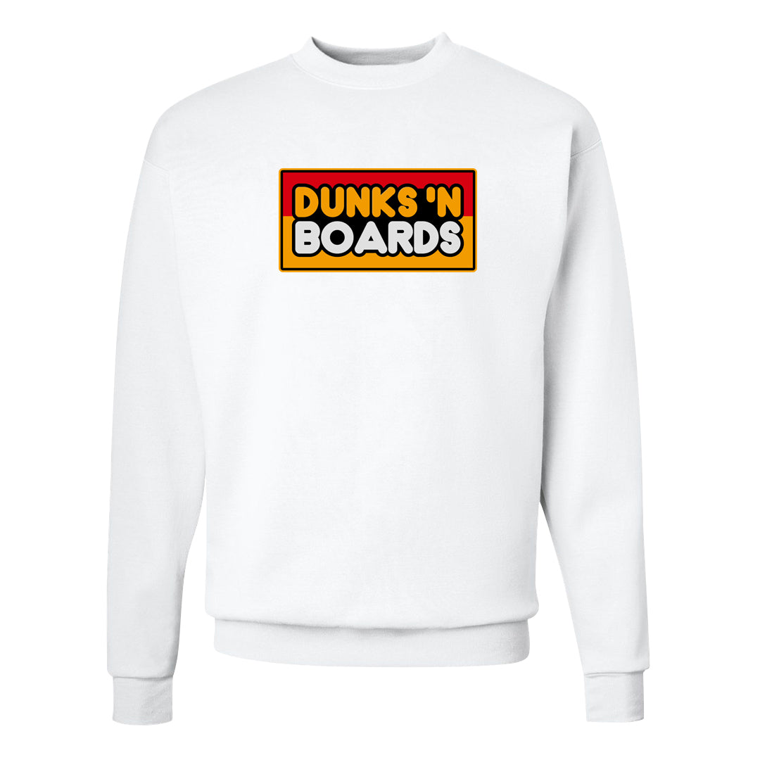 University Gold Black High Dunks Crewneck Sweatshirt | Dunks N Boards, White
