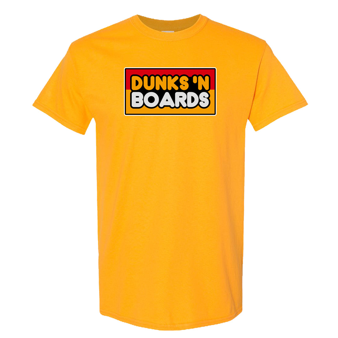 University Gold Black High Dunks T Shirt | Dunks N Boards, Gold