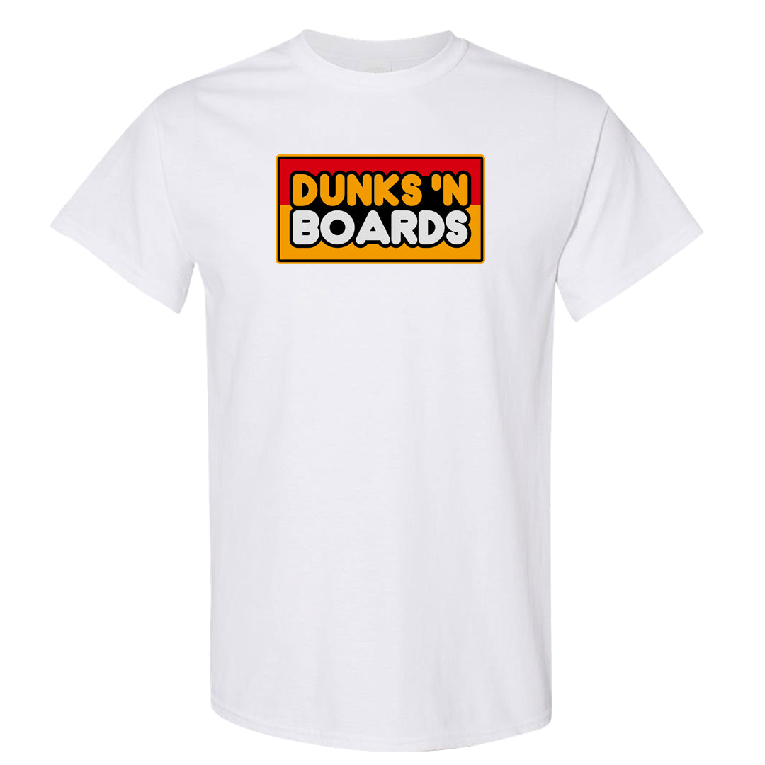 University Gold Black High Dunks T Shirt | Dunks N Boards, White