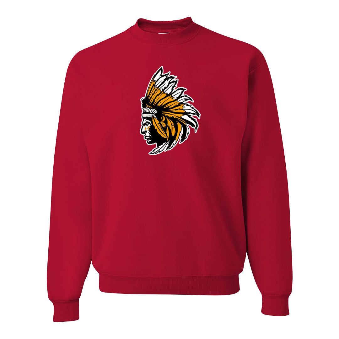University Gold Black High Dunks Crewneck Sweatshirt | Indian Chief, Red