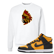 University Gold Black High Dunks Crewneck Sweatshirt | Indian Chief, White
