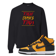 University Gold Black High Dunks Crewneck Sweatshirt | Them Dunks Tho, Black