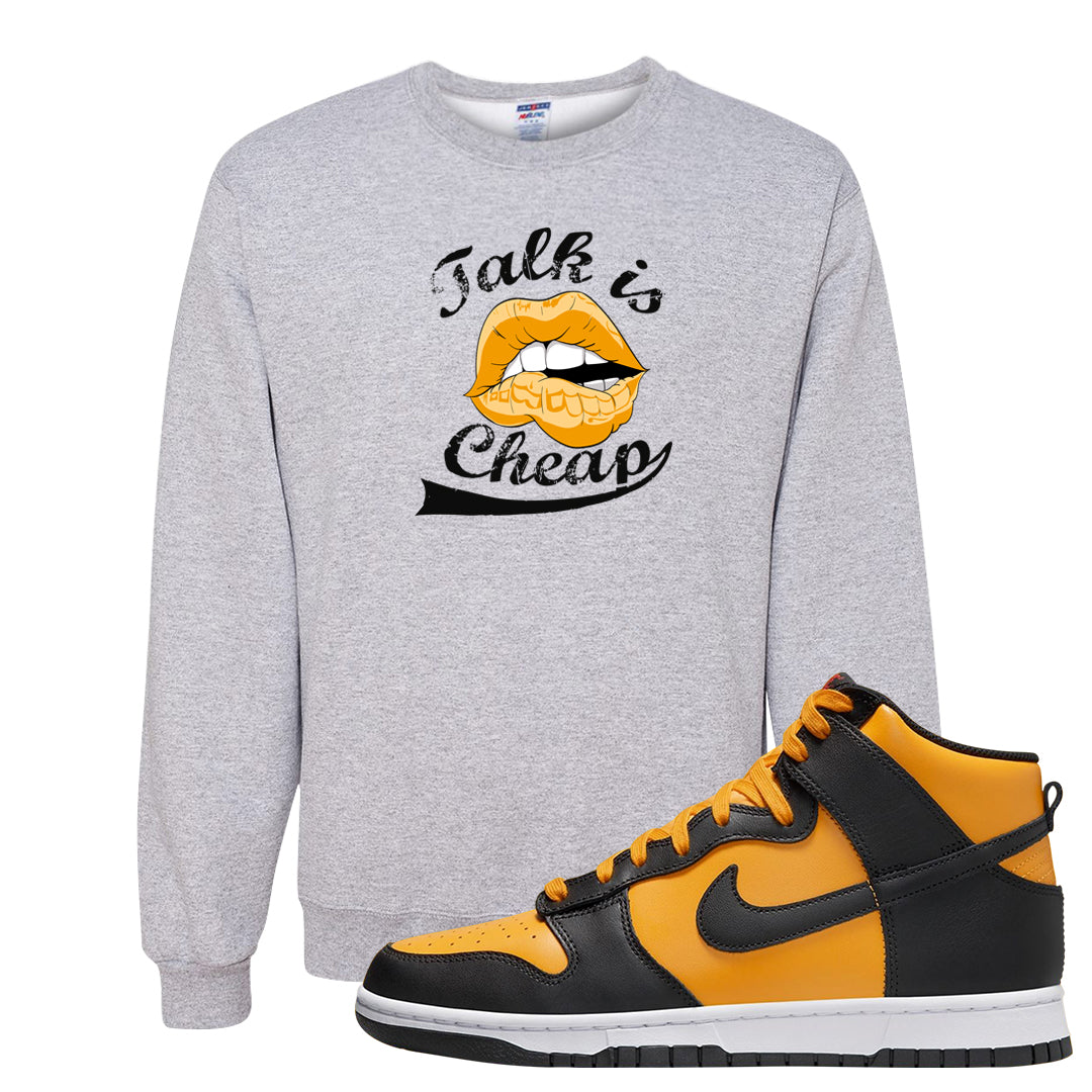 University Gold Black High Dunks Crewneck Sweatshirt | Talk Lips, Ash