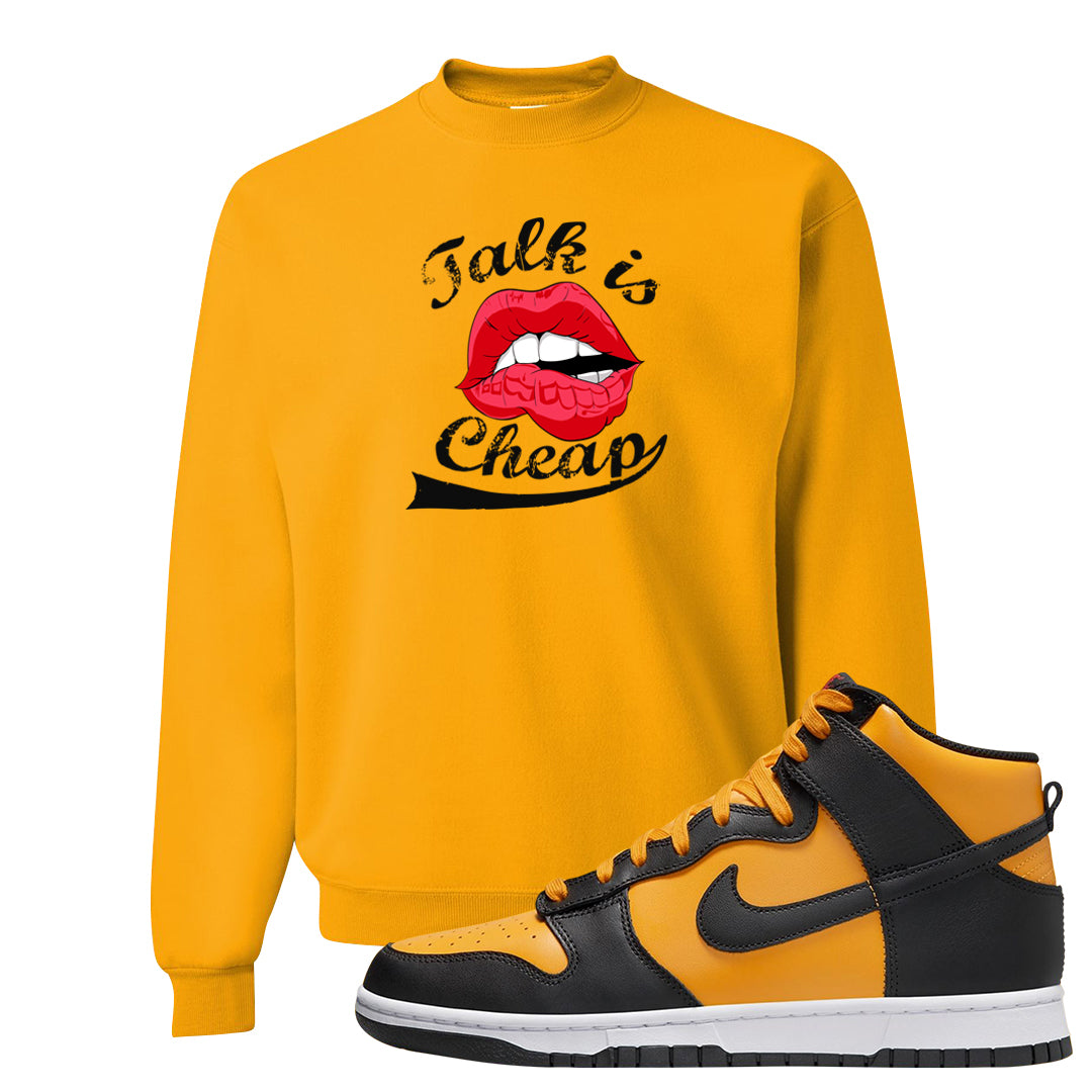 University Gold Black High Dunks Crewneck Sweatshirt | Talk Lips, Gold