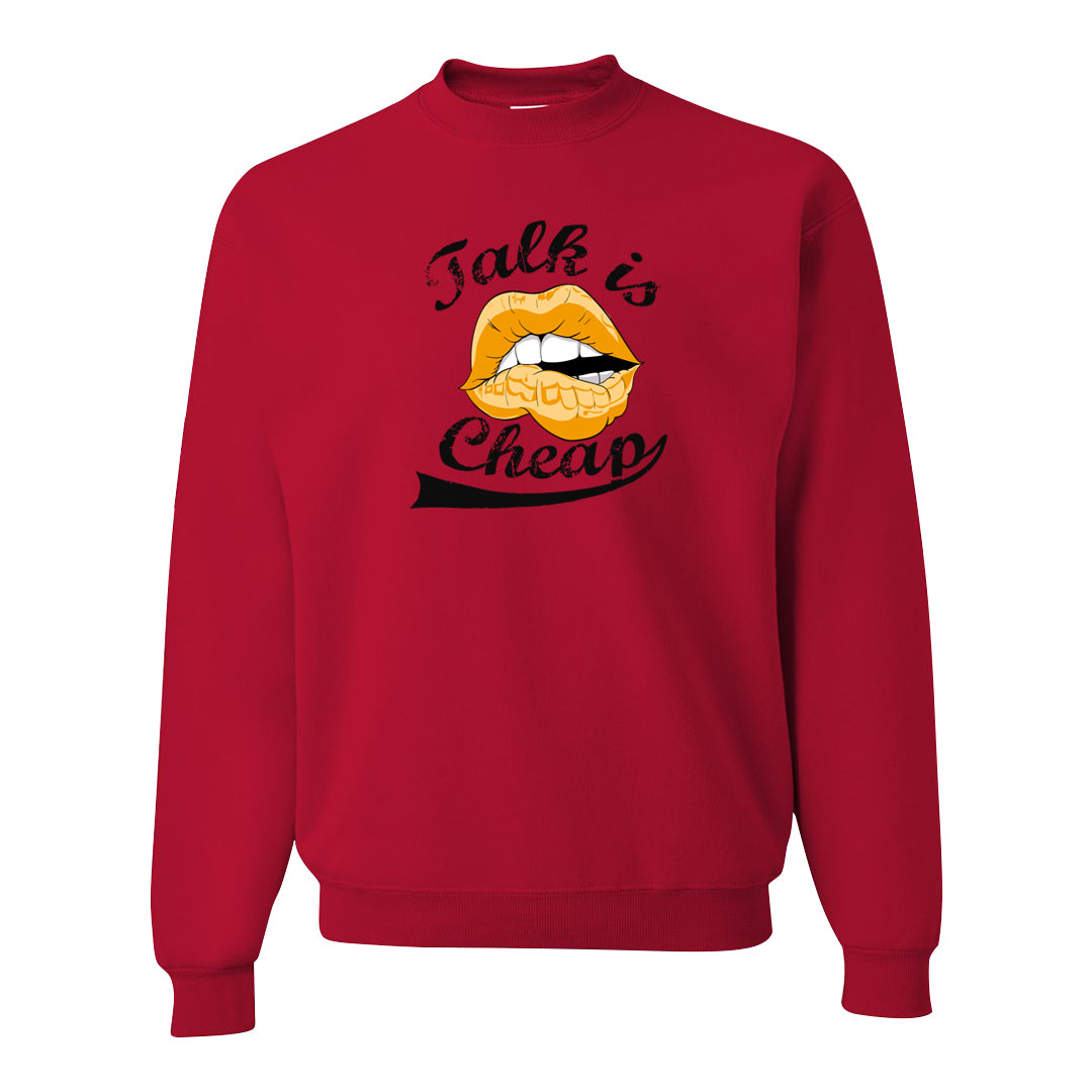University Gold Black High Dunks Crewneck Sweatshirt | Talk Lips, Red