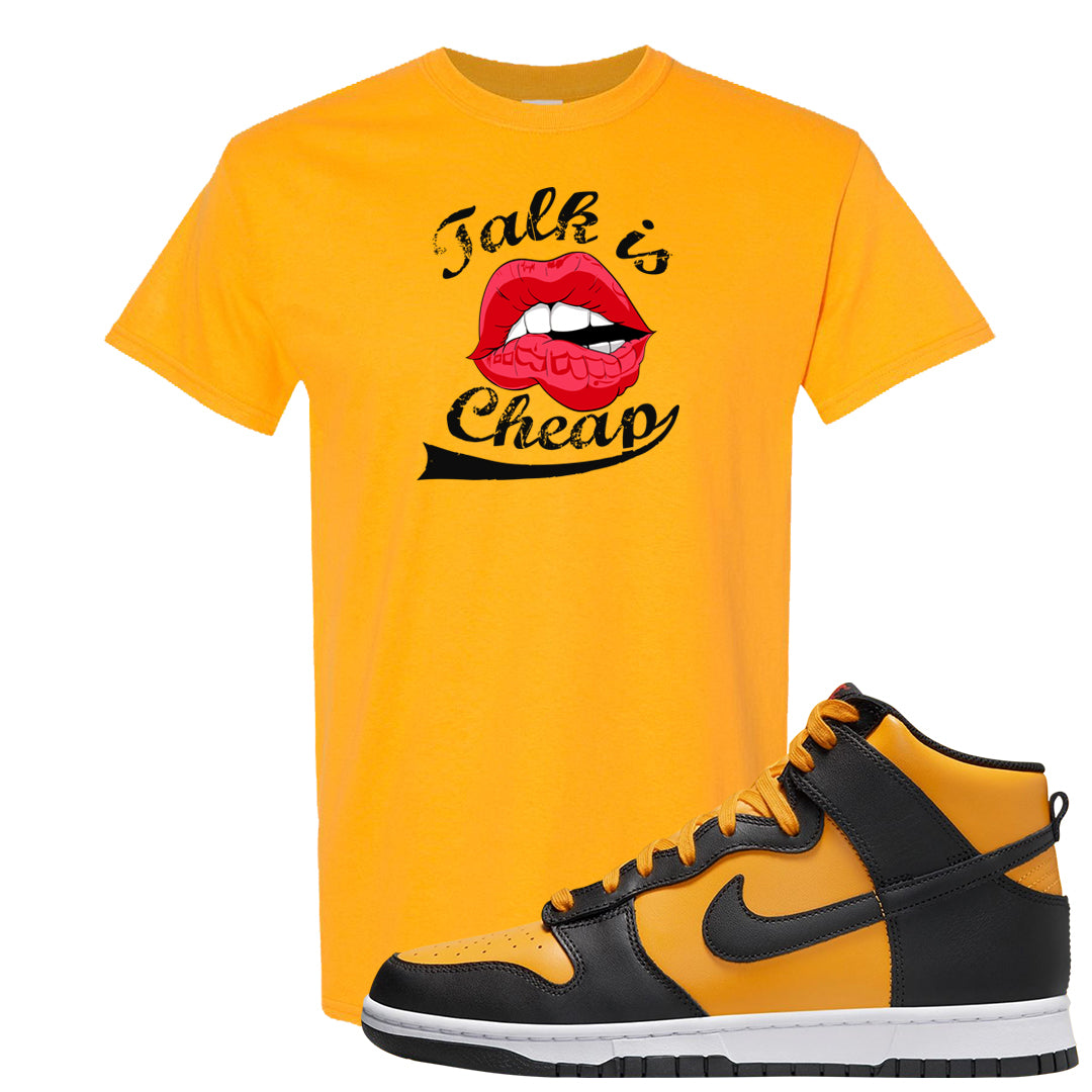 University Gold Black High Dunks T Shirt | Talk Lips, Gold