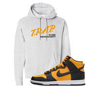 University Gold Black High Dunks Hoodie | Trap To Rise Above Poverty, Ash