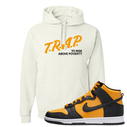 University Gold Black High Dunks Hoodie | Trap To Rise Above Poverty, White