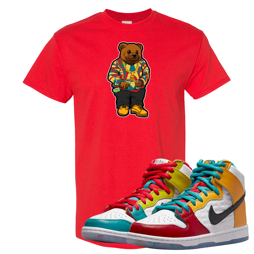 Love All High Dunks T Shirt | Sweater Bear, Red