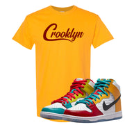 Love All High Dunks T Shirt | Crooklyn, Gold