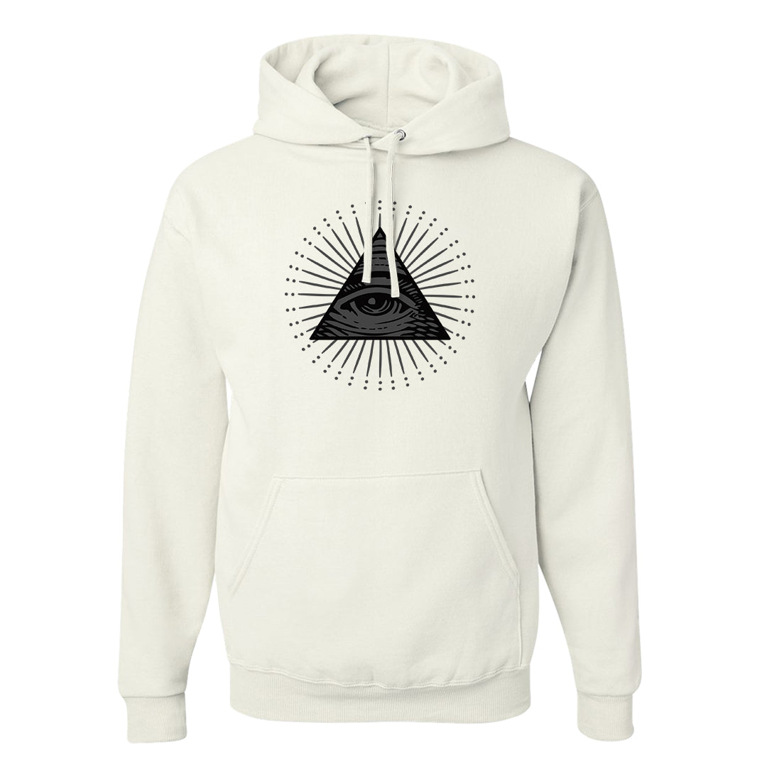 97 Lux Mid Questions Hoodie | All Seeing Eye, White