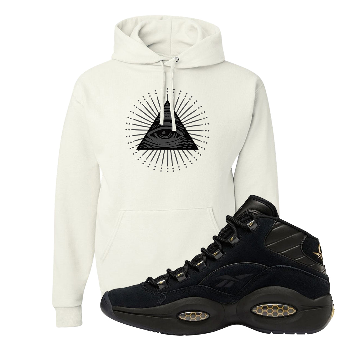 97 Lux Mid Questions Hoodie | All Seeing Eye, White