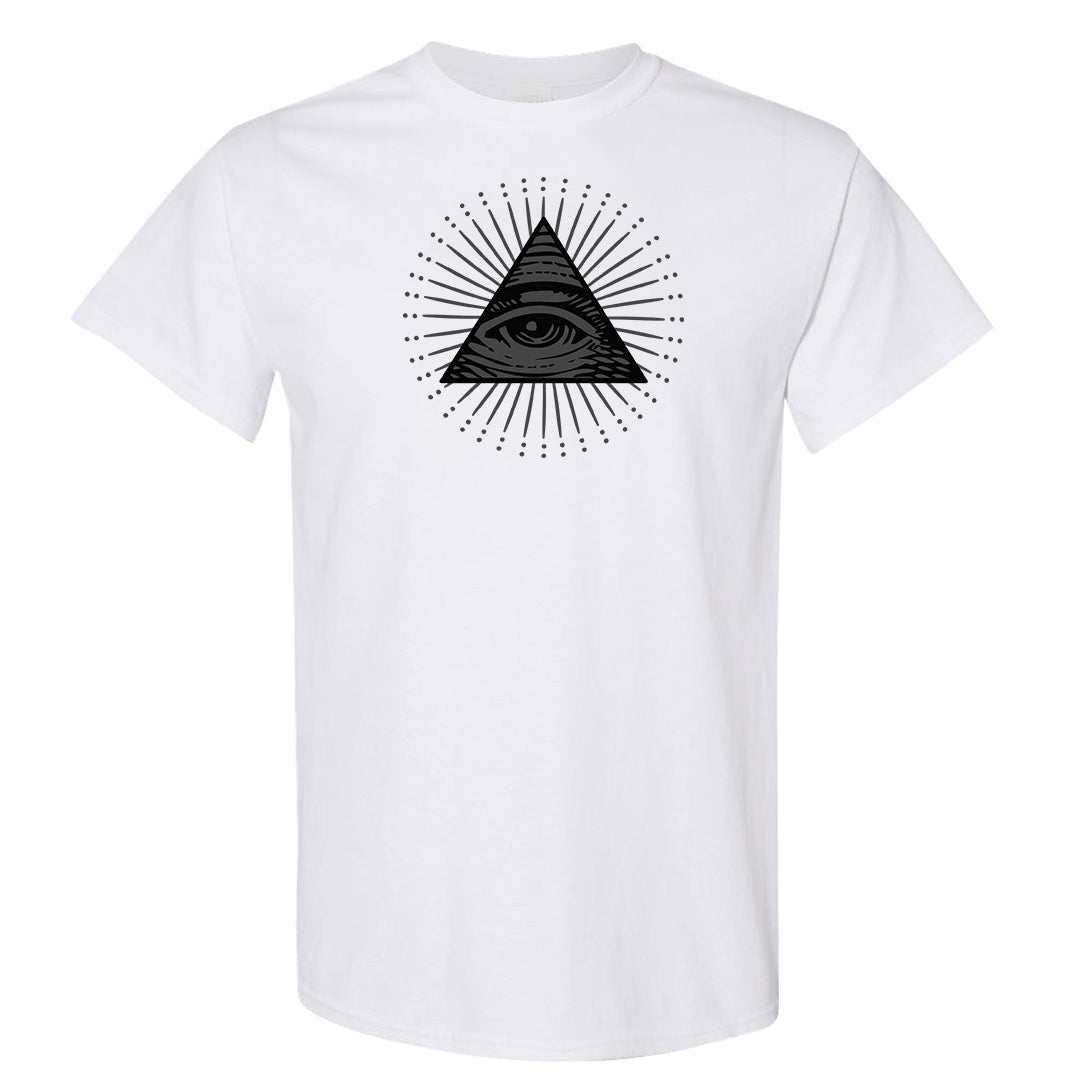 97 Lux Mid Questions T Shirt | All Seeing Eye, White