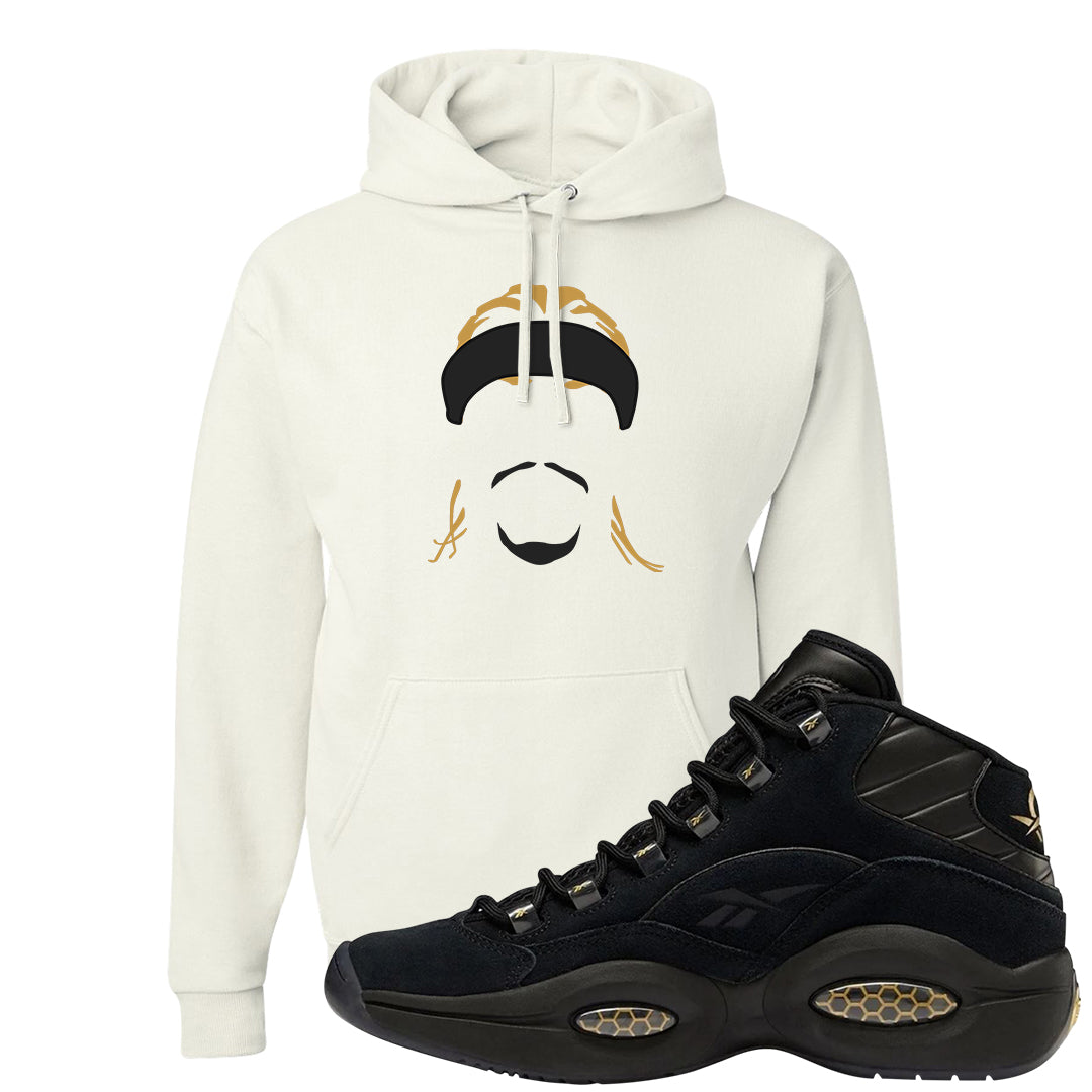97 Lux Mid Questions Hoodie | Headband Corn Rows, White