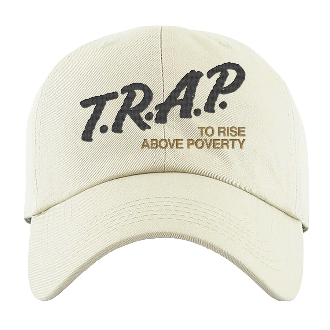 97 Lux Mid Questions Dad Hat | Trap To Rise Above Poverty, White