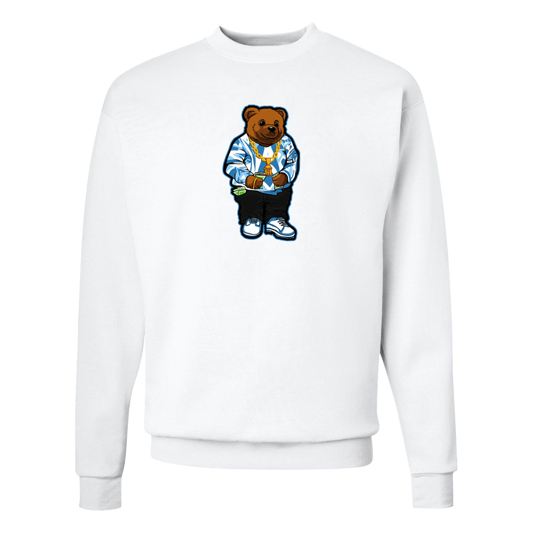 On To The Next Mid Questions Crewneck Sweatshirt | Sweater Bear, White