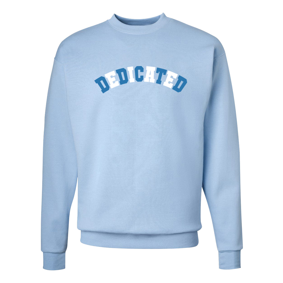 On To The Next Mid Questions Crewneck Sweatshirt | Dedicated, Light Blue