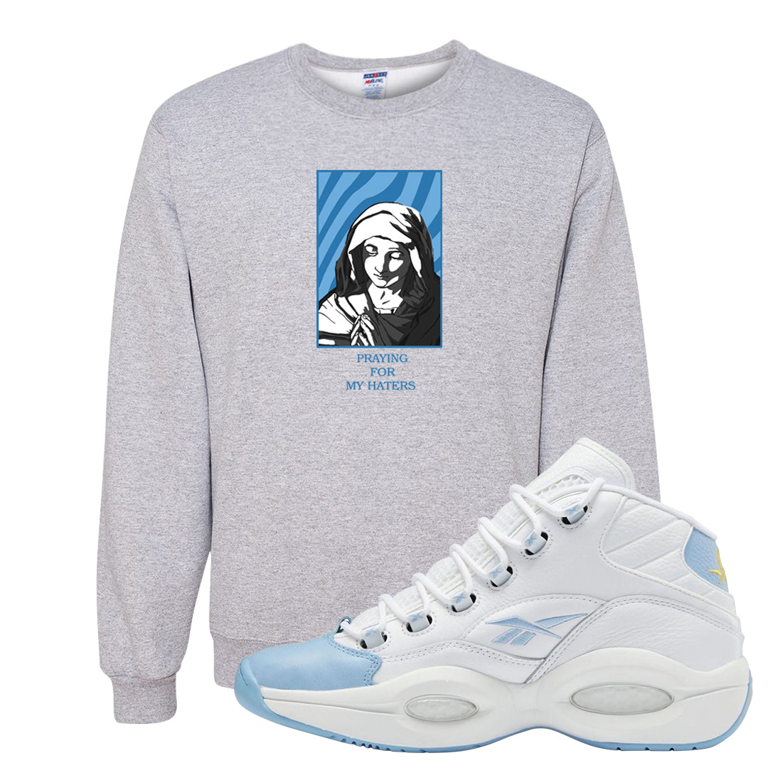 On To The Next Mid Questions Crewneck Sweatshirt | God Told Me, Ash