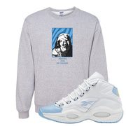 On To The Next Mid Questions Crewneck Sweatshirt | God Told Me, Ash