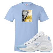 On To The Next Mid Questions T Shirt | Miguel, Light Blue
