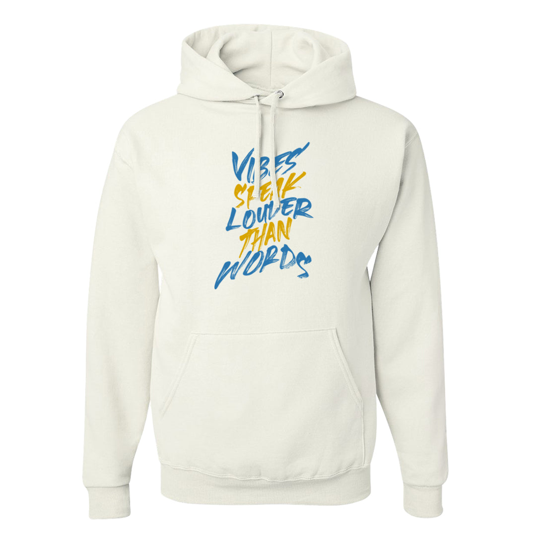 On To The Next Mid Questions Hoodie | Vibes Speak Louder Than Words, White