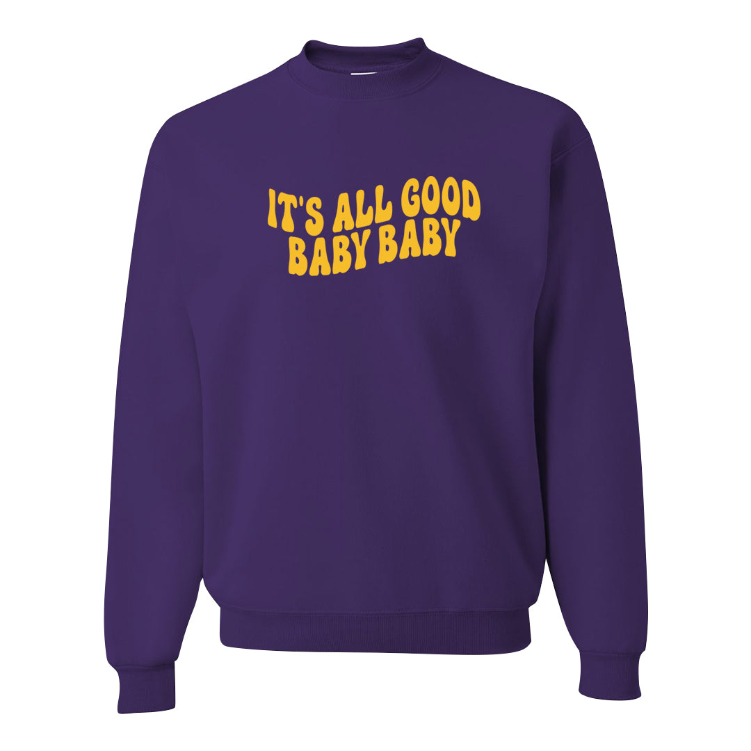 Yellow Toe Mid Questions Crewneck Sweatshirt | All Good Baby, Dark Purple