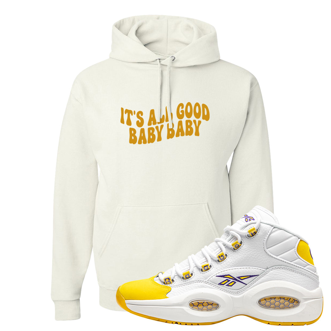 Yellow Toe Mid Questions Hoodie | All Good Baby, White