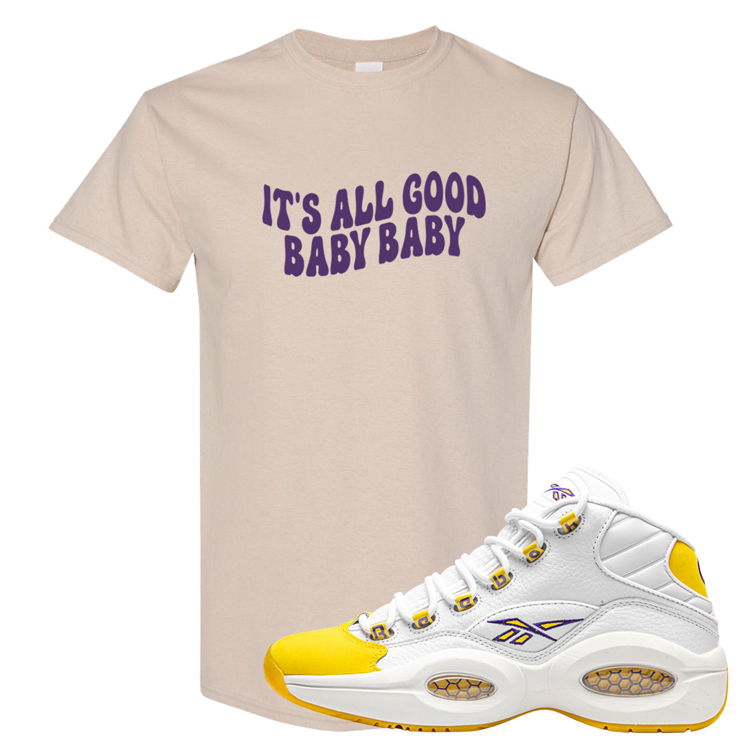 Yellow Toe Mid Questions T Shirt | All Good Baby, Sand