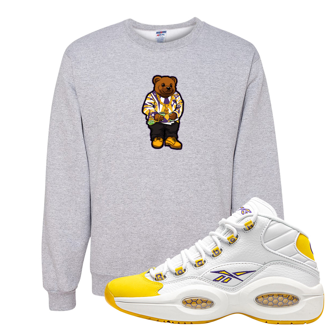 Yellow Toe Mid Questions Crewneck Sweatshirt | Sweater Bear, Ash