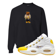 Yellow Toe Mid Questions Crewneck Sweatshirt | Sweater Bear, Black