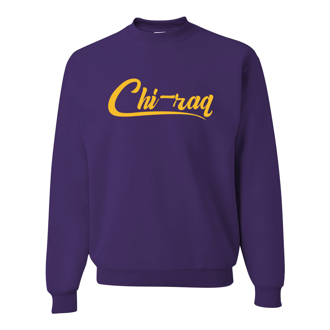 Yellow Toe Mid Questions Crewneck Sweatshirt | Chiraq, Dark Purple