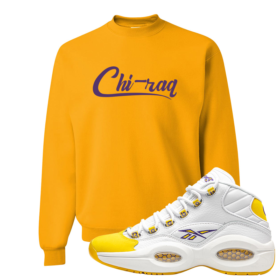 Yellow Toe Mid Questions Crewneck Sweatshirt | Chiraq, Gold