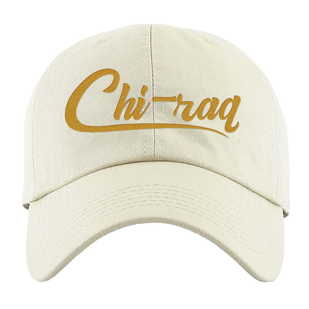 Yellow Toe Mid Questions Dad Hat | Chiraq, White