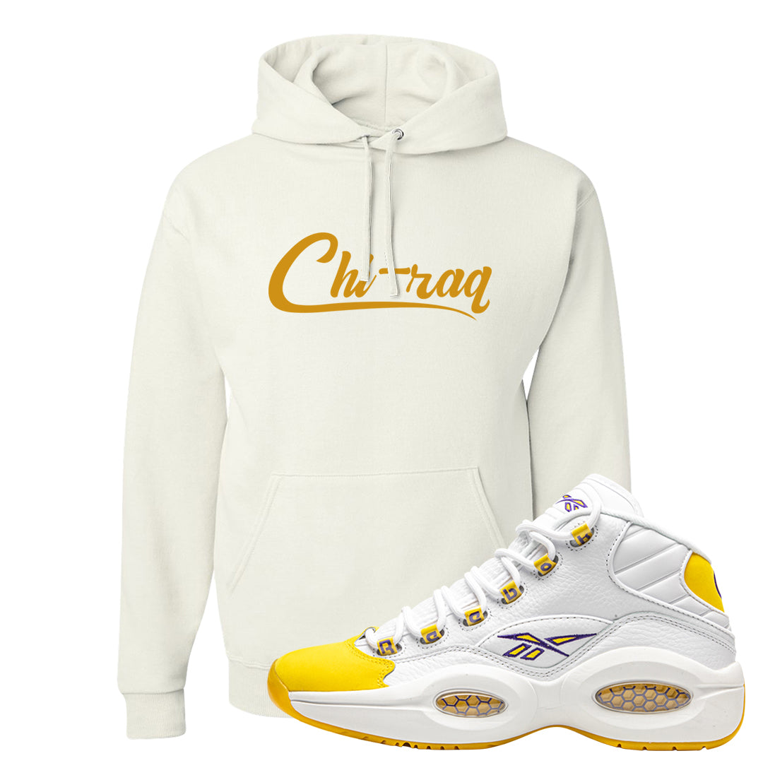 Yellow Toe Mid Questions Hoodie | Chiraq, White
